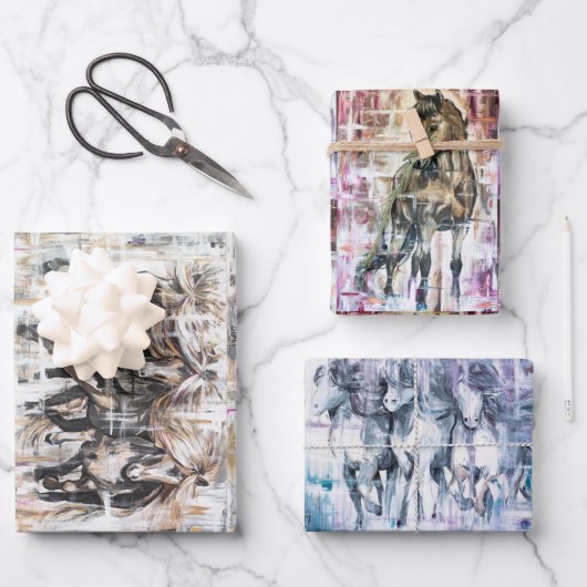 Islandpferde  geschenkpapier set (Vorderseite)