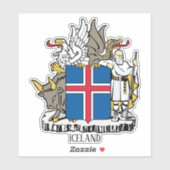Islands National Coat of Arms Patriotic Aufkleber (Blatt)