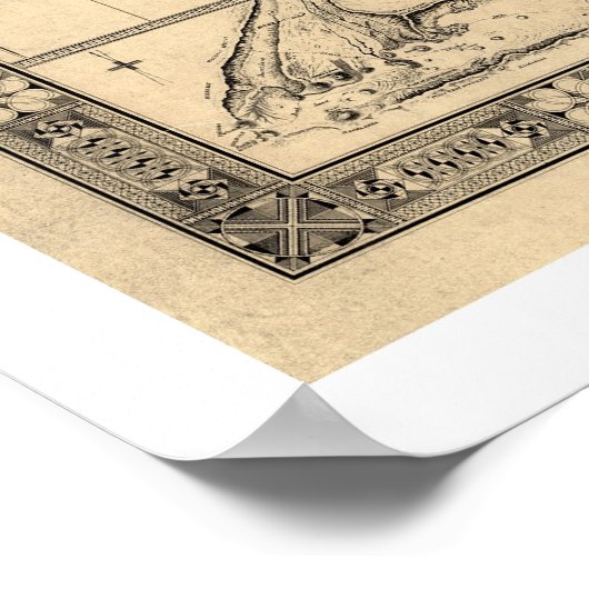 Islands of Hawaii Giles Map - 1876 Poster (Ecke)