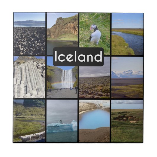 Islands Sommerlandschaft Fliese (Vorderseite)