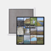 Islands Sommerlandschaft Magnet (Vorderseite/Rückseite)