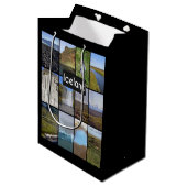 Islands Sommerlandschaft Mittlere Geschenktüte (Vorderseite Schrägansicht)