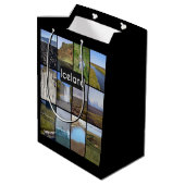 Islands Sommerlandschaft Mittlere Geschenktüte (Rückseite Schrägansicht)
