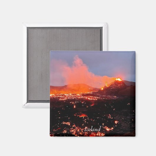Islands Vulkan - Magnet (Vorderseite/Rückseite)
