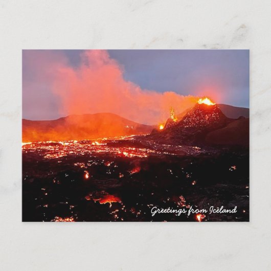 Islands Vulkan - Postkarte (Vorderseite)