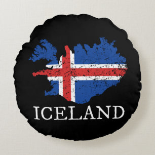 Islandsflagge Rundes Kissen