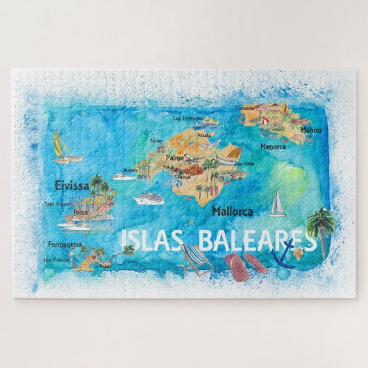 Islas Baleares Mallorca, Ibiza und Menorca Puzzle (Horizontal)
