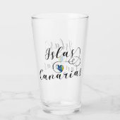 Islas Canarias, Kanarische Inseln Fahne Herz Glas (Rückseite)