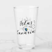 Islas Canarias, Kanarische Inseln Fahne Herz Glas (Vorderseite)
