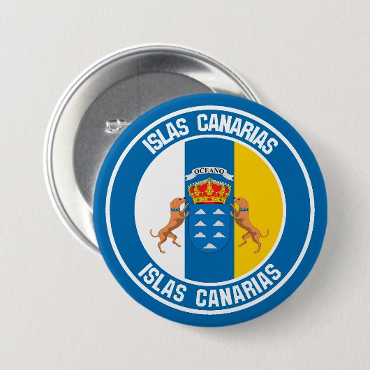 Islas Canarias RundEmblem Button (Vorne & Hinten)