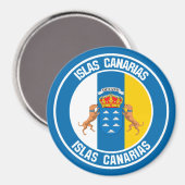 Islas Canarias RundEmblem Magnet (Vorderseite/Rückseite)