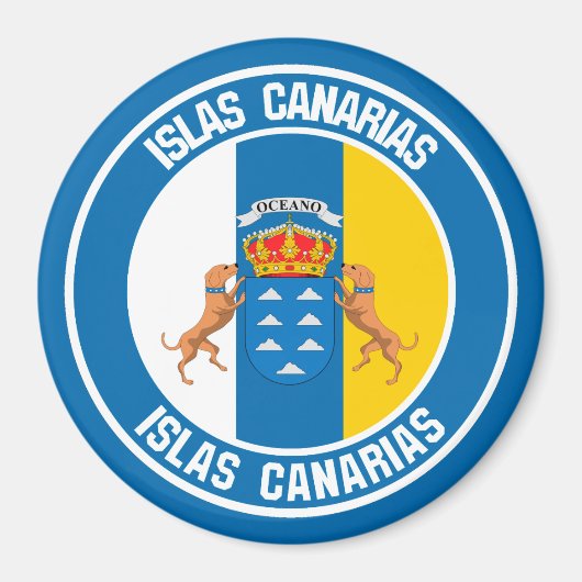 Islas Canarias RundEmblem Magnet (Vorne)