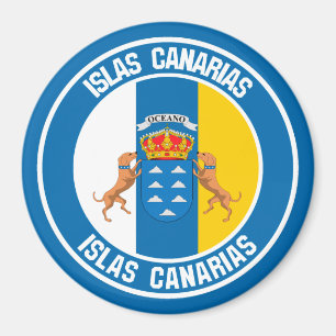 Islas Canarias rundes Emblem Magnet
