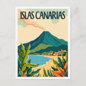 Islas Canarias Spanien Vintag Illustration Travel Postkarte (Vorderseite)
