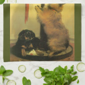 Islay, Tilco, a Macaw and Love Birds by Landseer Geschirrtuch (Gefaltet)