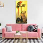 Islay, Tilco, a Macaw and Love Birds by Landseer Leinwanddruck (Insitu (Wohnzimmer))