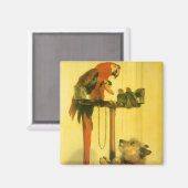 Islay, Tilco, a Macaw and Love Birds by Landseer Magnet (Vorderseite/Rückseite)