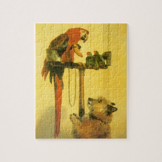 Islay, Tilco, a Macaw and Love Birds by Landseer Puzzle (Vertikal)