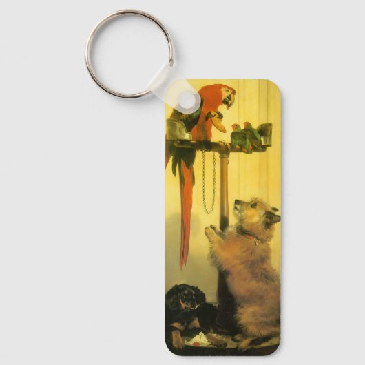 Islay, Tilco, a Macaw and Love Birds by Landseer Schlüsselanhänger (Vorderseite)