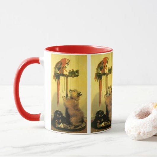 Islay, Tilco, a Macaw and Love Birds by Landseer Tasse (Mit Donut)