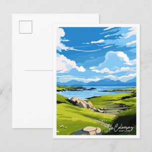 Isle Colonsay Scotland Reisen Vintage Darstellung Postkarte