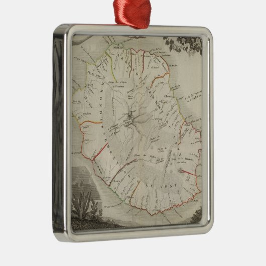 Isle De La Reunion Silbernes Ornament (Rechts)