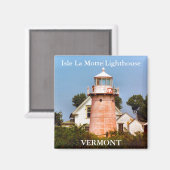 Isle La Motte Lighthouse, Vermont Magnet (Vorderseite/Rückseite)