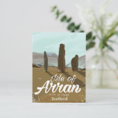 Isle of Arran Vintage Reiseplakat Postkarte (Stehend Vorderseite)