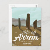Isle of Arran Vintage Reiseplakat Postkarte (Vorne/Hinten)