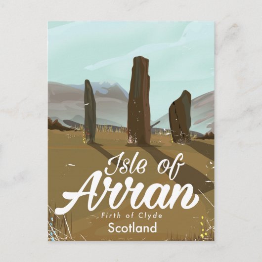 Isle of Arran Vintage Reiseplakat Postkarte (Vorderseite)