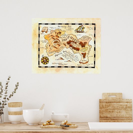 Isle of Chance Treasure Map Poster (Küche)
