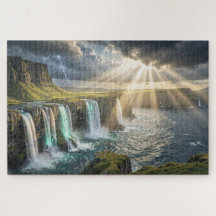 Isle of Legends Coastal Waterfall Jigsaw Puzzle