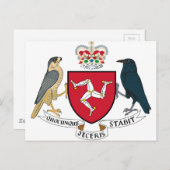 Isle of Man Coat of Arms - Manx Emblem Postkarte (Vorne/Hinten)