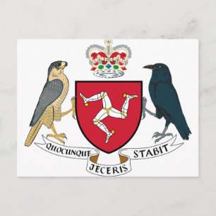 Isle of Man Coat of Arms - Manx Emblem Postkarte