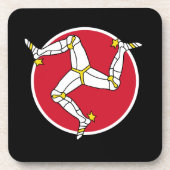 Isle of man flagge getränkeuntersetzer (Vorderseite)