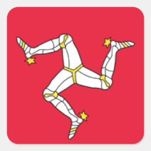 Isle of Man-Flagge Quadratischer Aufkleber