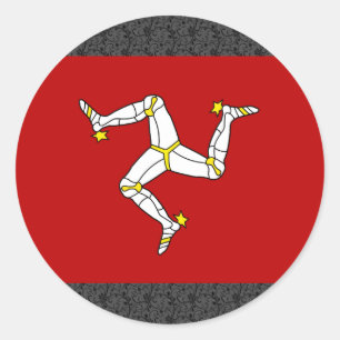 Isle of Man-Flagge Runder Aufkleber