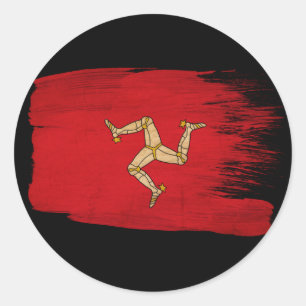 Isle of Man-Flagge Runder Aufkleber