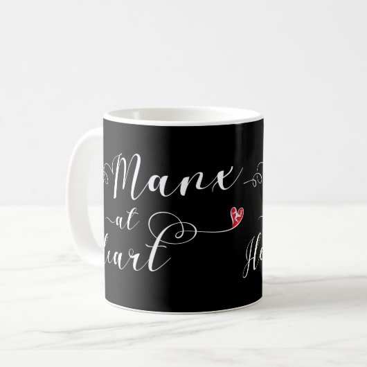 Isle of Man Manx an der Herz-Tasse Kaffeetasse (Vorderseite Links)