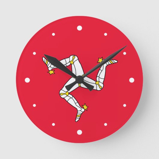 Isle of Man – Manx Flag Runde Wanduhr (Vorderseite)