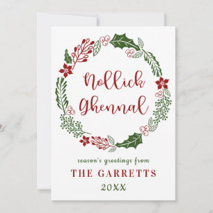 Isle of Man, Manx Frohe Weihnachten, Brauch Feiertagskarte