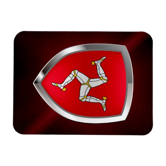 Isle of Man Metallic Emblem Magnet (Horizontal)