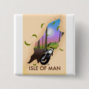 Isle of man Motorrad-Karte Reiseplakat Button