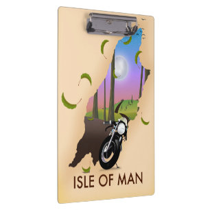 Isle of man Motorrad-Karte Reiseplakat Klemmbrett