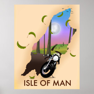 Isle of man Motorrad-Karte Reiseplakat Poster