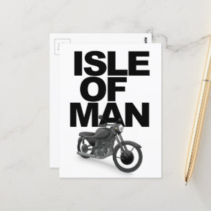 Isle of Man Motorradfahrer Postkarte