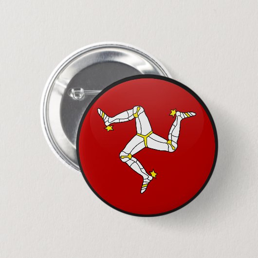 Isle of Man-Qualität Flaggen-Kreis Button (Vorne & Hinten)