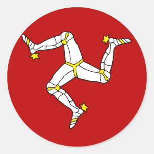 Isle of Man-Qualitäts-Flagge Runder Aufkleber