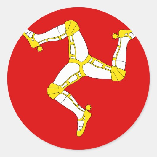 Isle of Man Runder Aufkleber (Vorderseite)