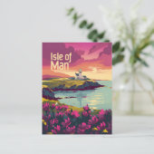 Isle of Man Vintag art Postkarte (Stehend Vorderseite)
